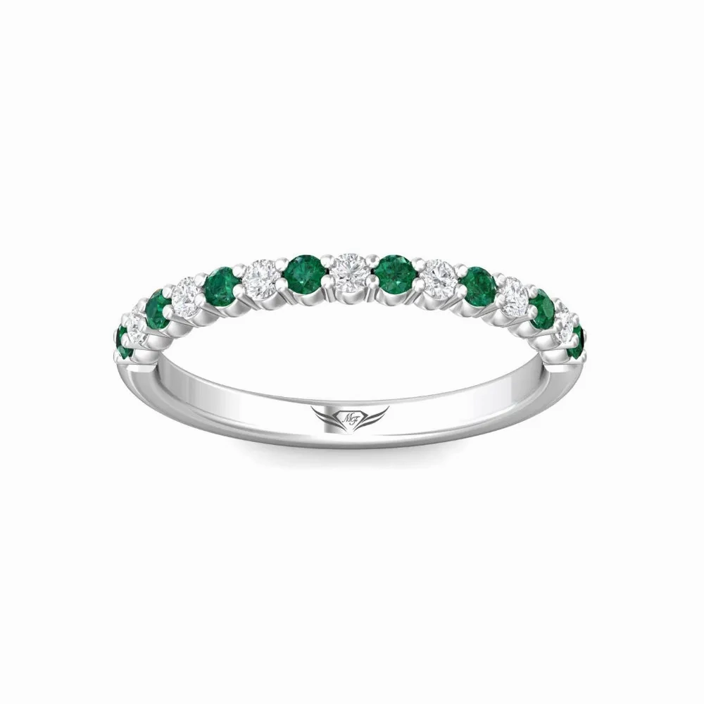 Martin Flyer 14k Gold Diamond &amp; Emerald Band