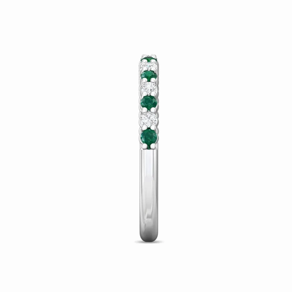 Martin Flyer 14k Gold Diamond &amp; Emerald Band