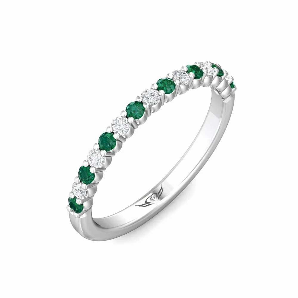 Martin Flyer 14k Gold Diamond &amp; Emerald Band
