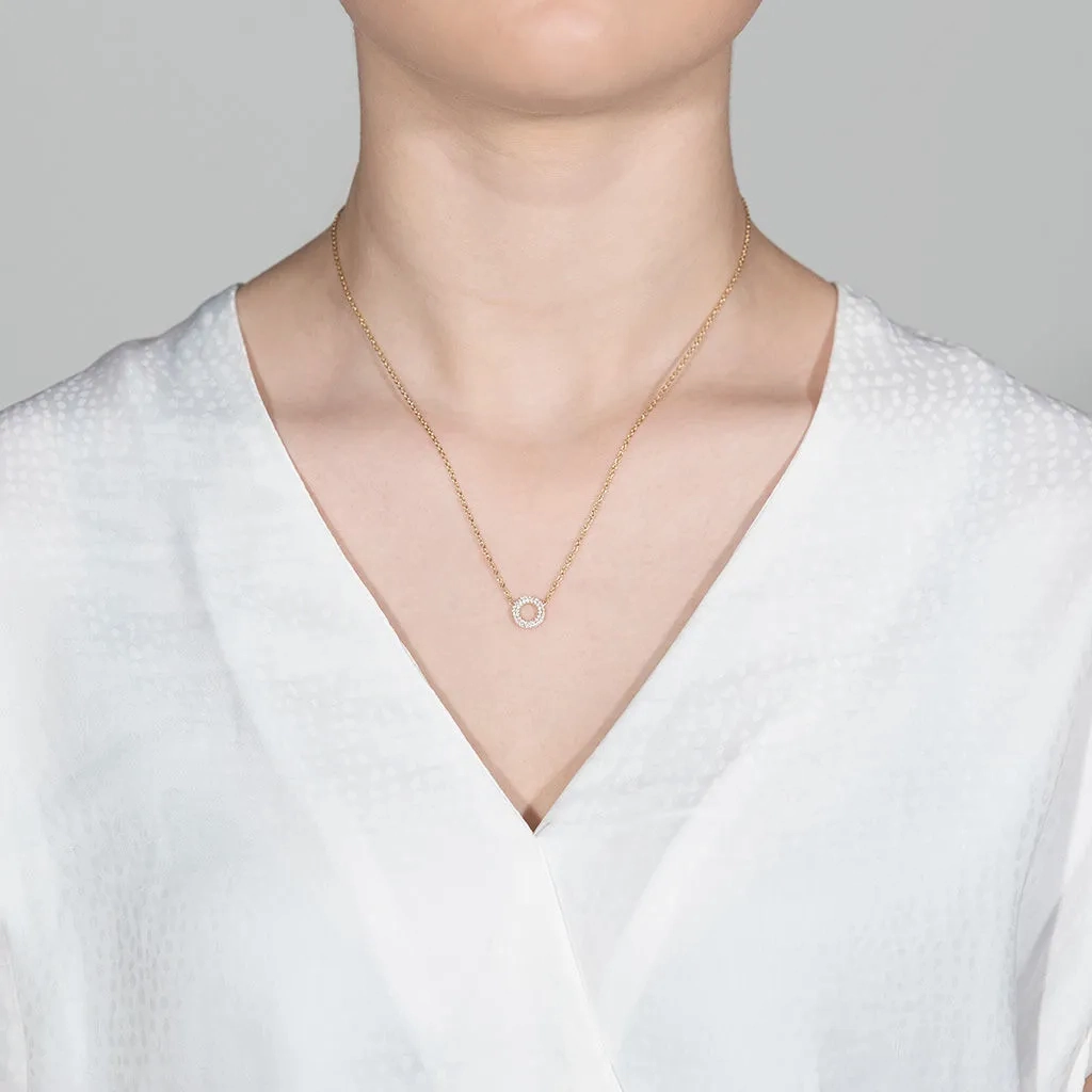 Matin 18K Gold Necklace w. 42 Diamonds