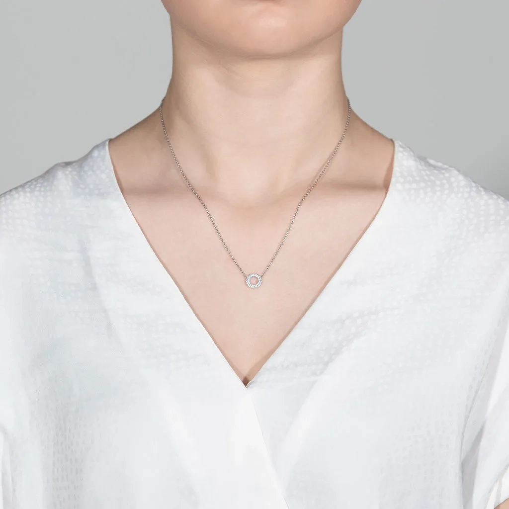 Matin 18K Whitegold Necklace w. 42 Diamonds