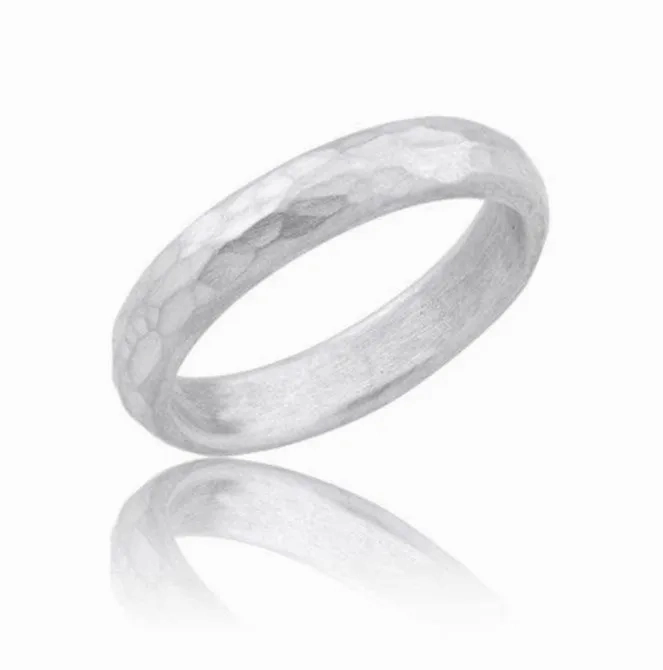 Matte Finish Sterling Silver Plain &quot;Fusion&quot; Band