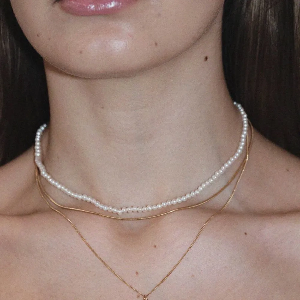 Meadowlark Micro Pearl Necklace - Sterling Silver
