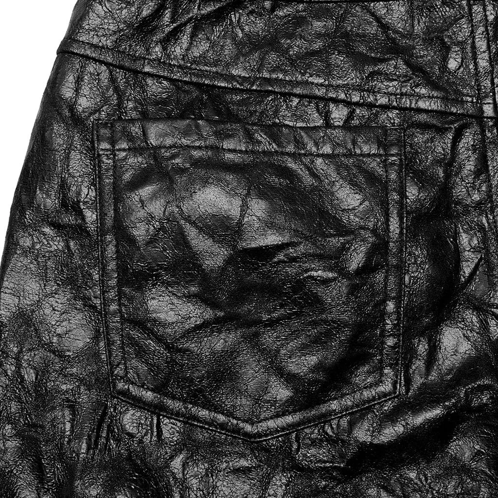Herren-Punk Plissierte Lederhose mit Struktur