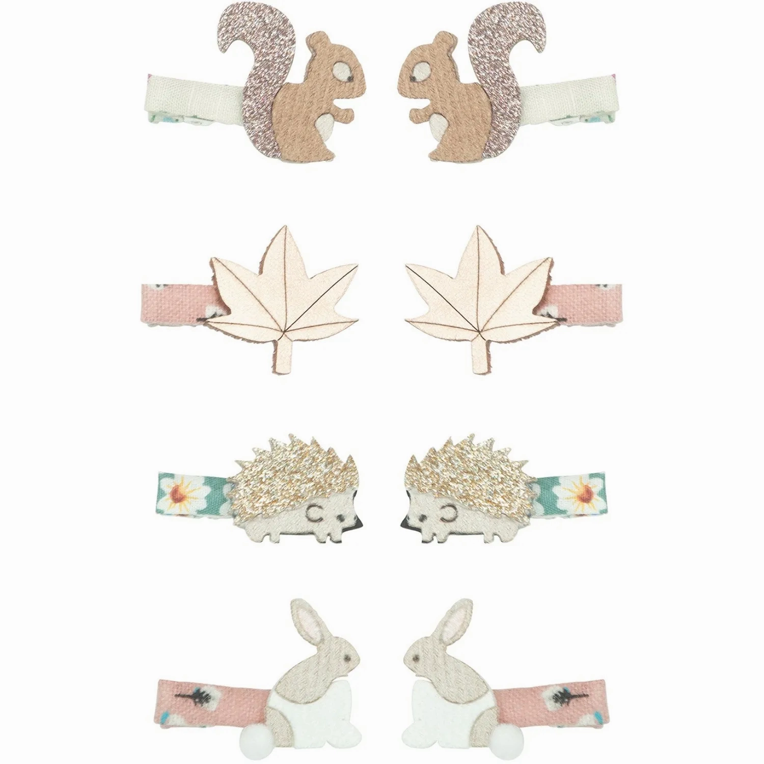 Mimi &amp; Lula 8 Hair Clips - Mini Woodland Friends Homestead
