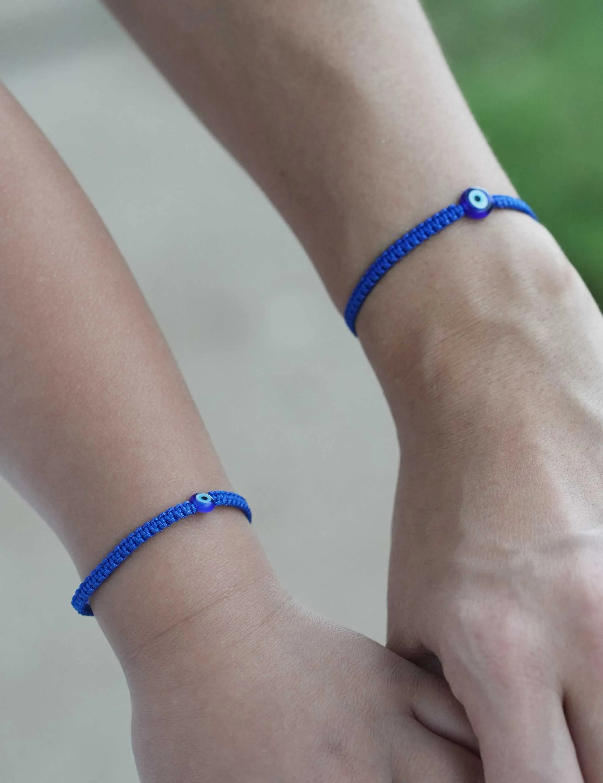 Mini &amp; Me: Blue Eye Threaded Matching Set