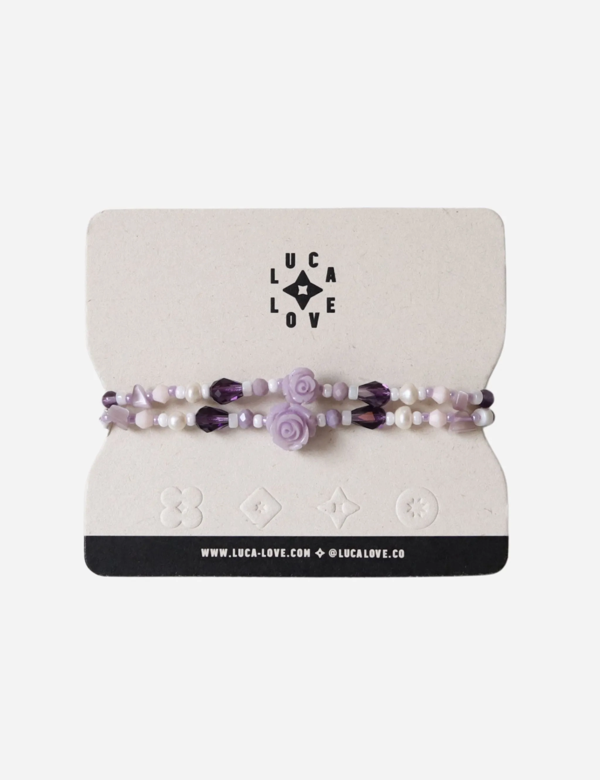 Mini &amp; Me: Purple Roses Bracelet Set