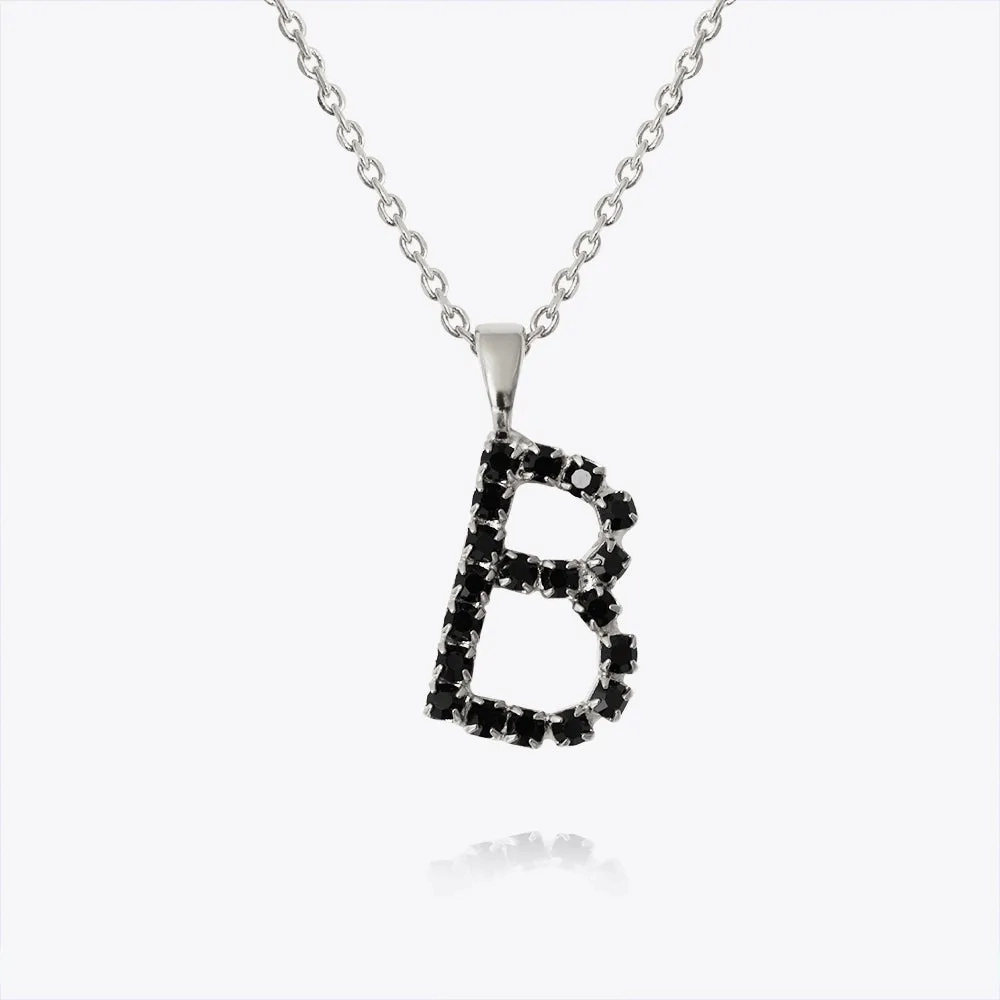Mini Letter Necklace B / Black