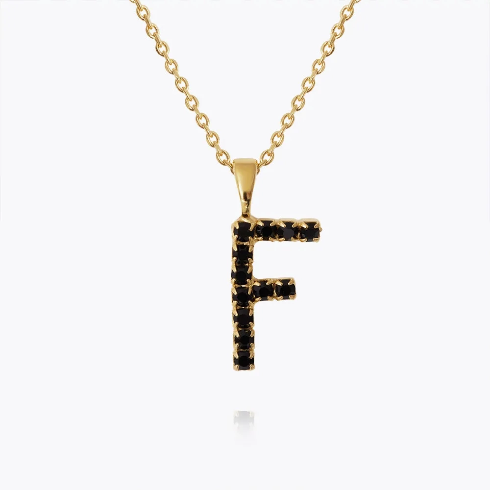 Mini Letter Necklace F / Black