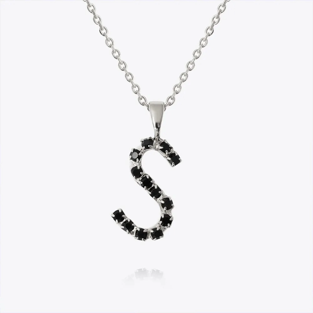 Mini Letter Necklace S / Black