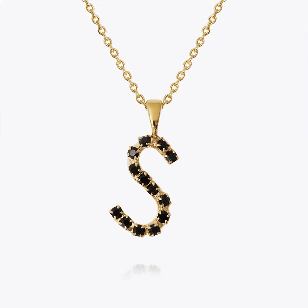 Mini Letter Necklace S / Black
