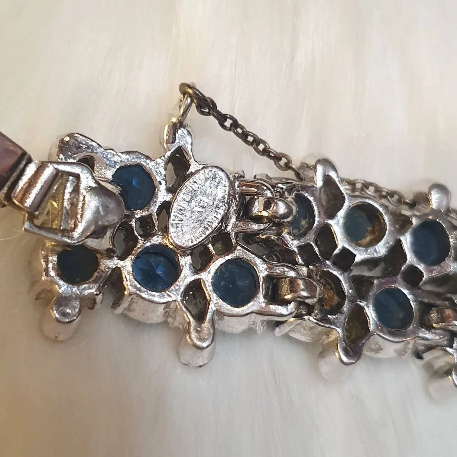 Mitchel Maer for Christian Dior Vintage Bracelet Sapphire Blue Crystal Silver