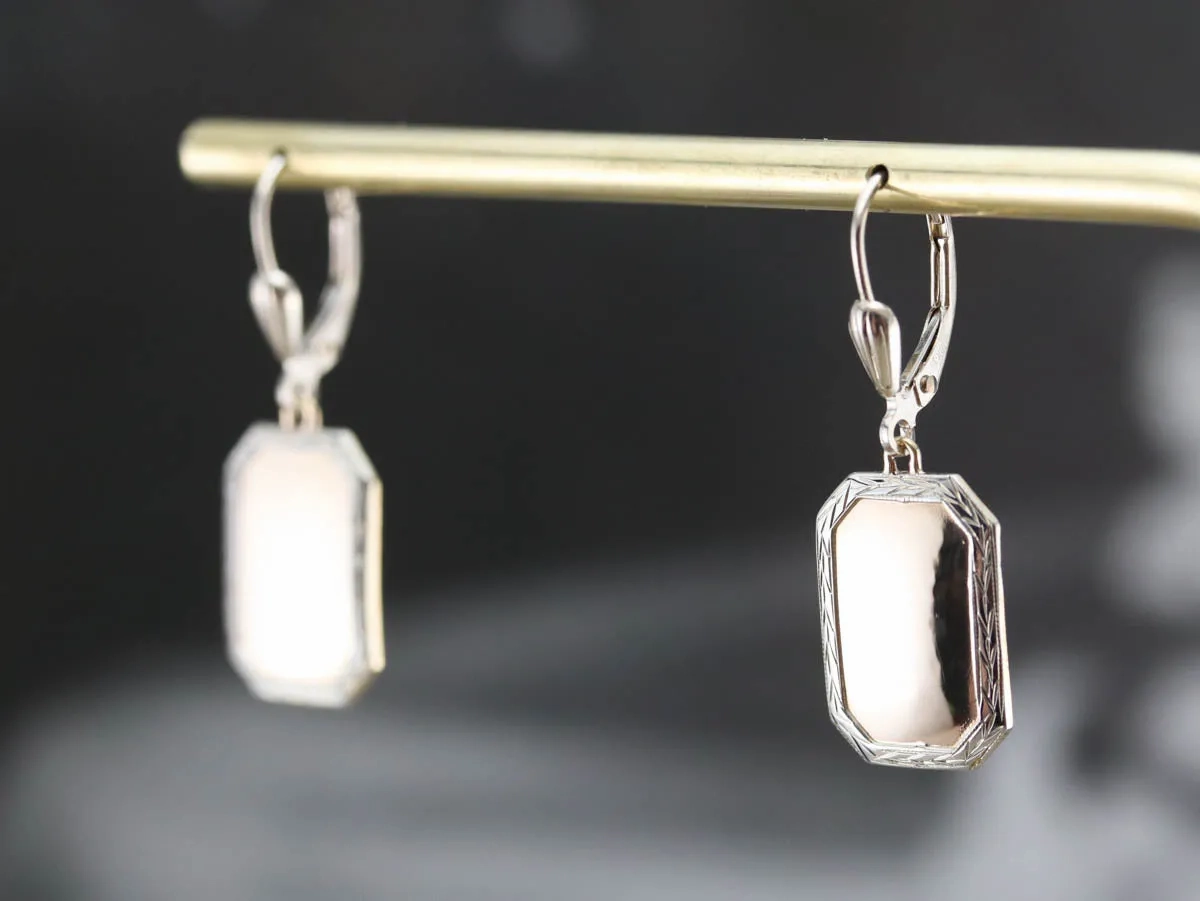 Mixed Gold Cufflink Drop Earrings