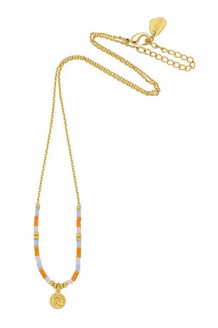 Miyuki Coin Pendant Necklace