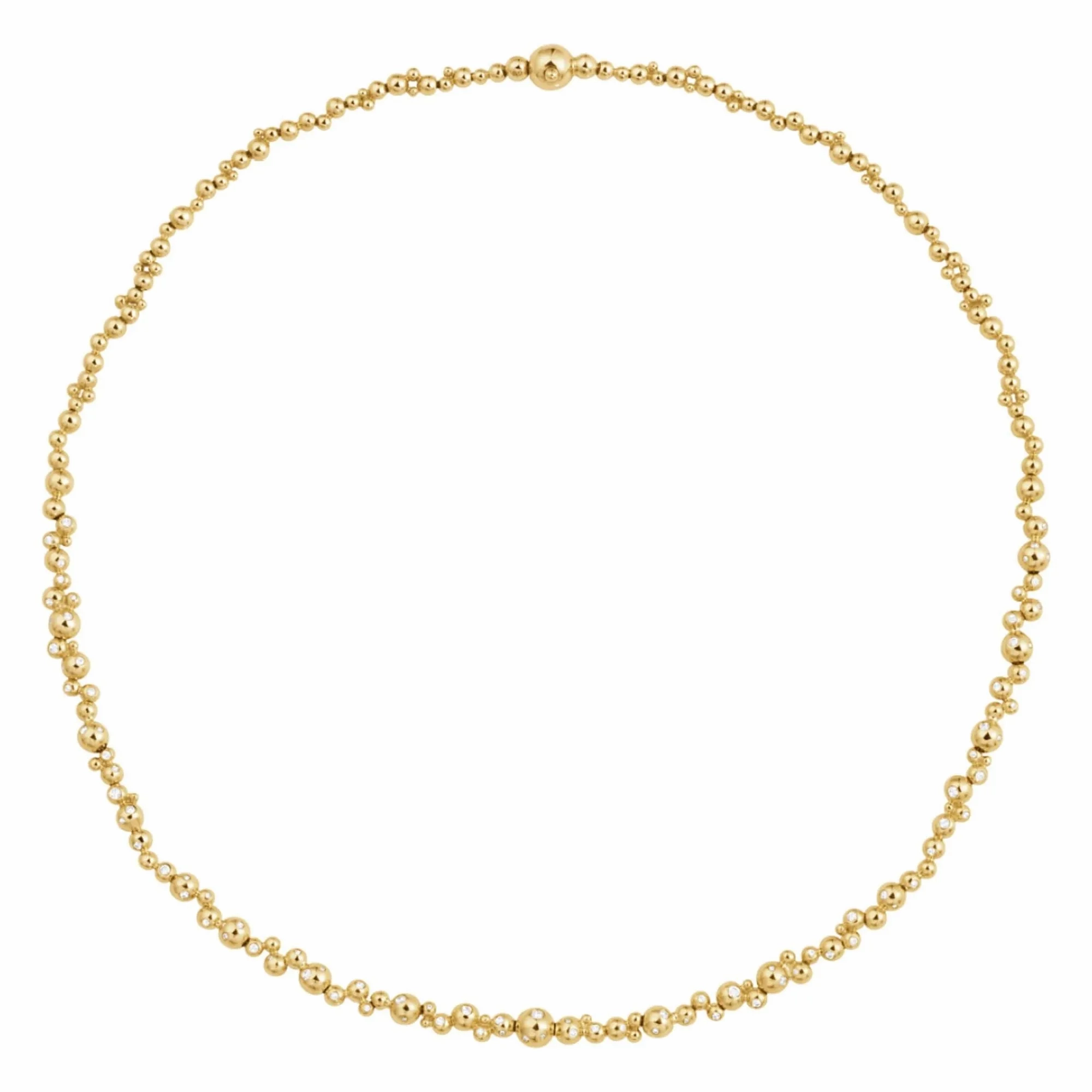 Moonlight Grapes Slim 18K Gold Necklace w. Diamonds