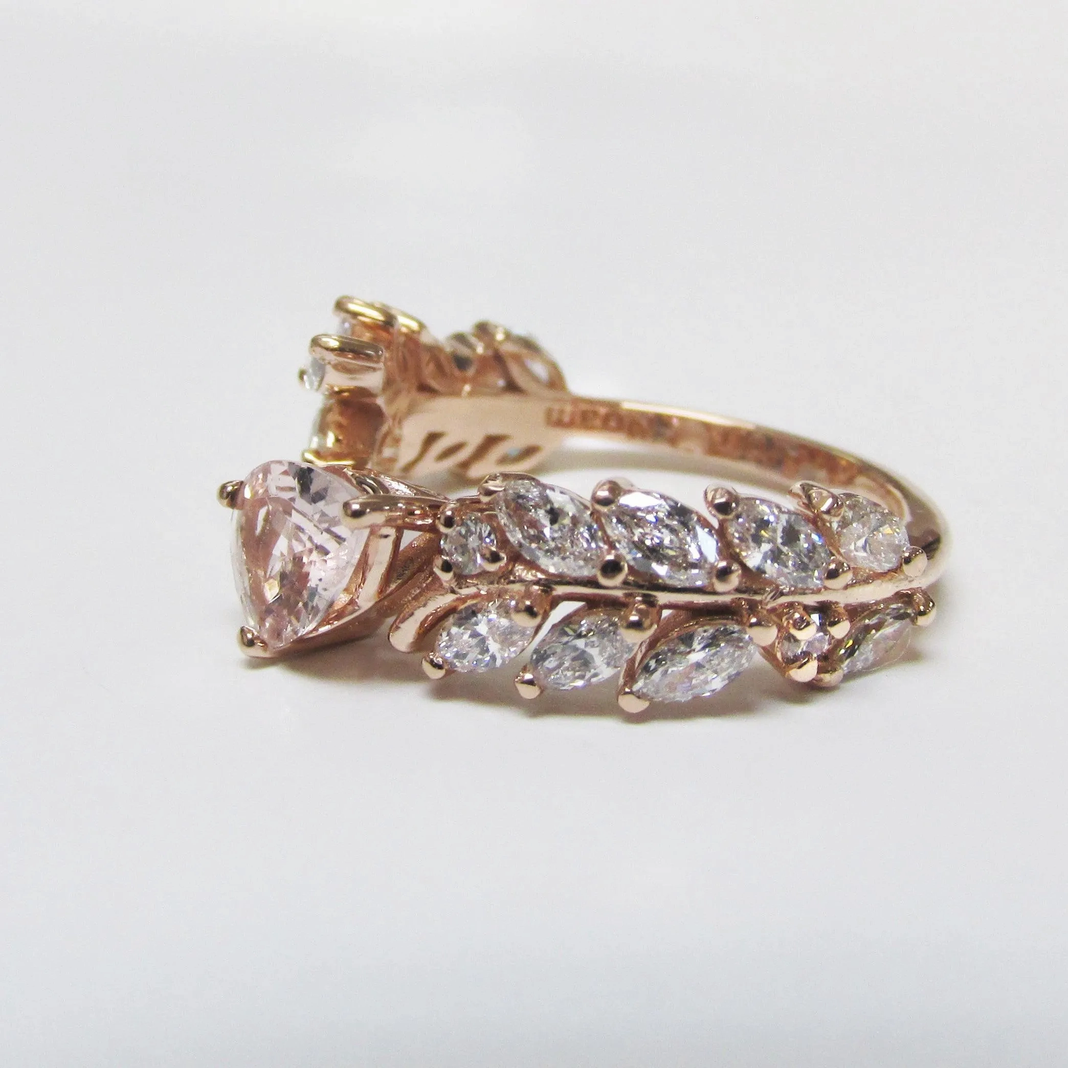 Morganite and Diamond Ring 14K Rose Gold