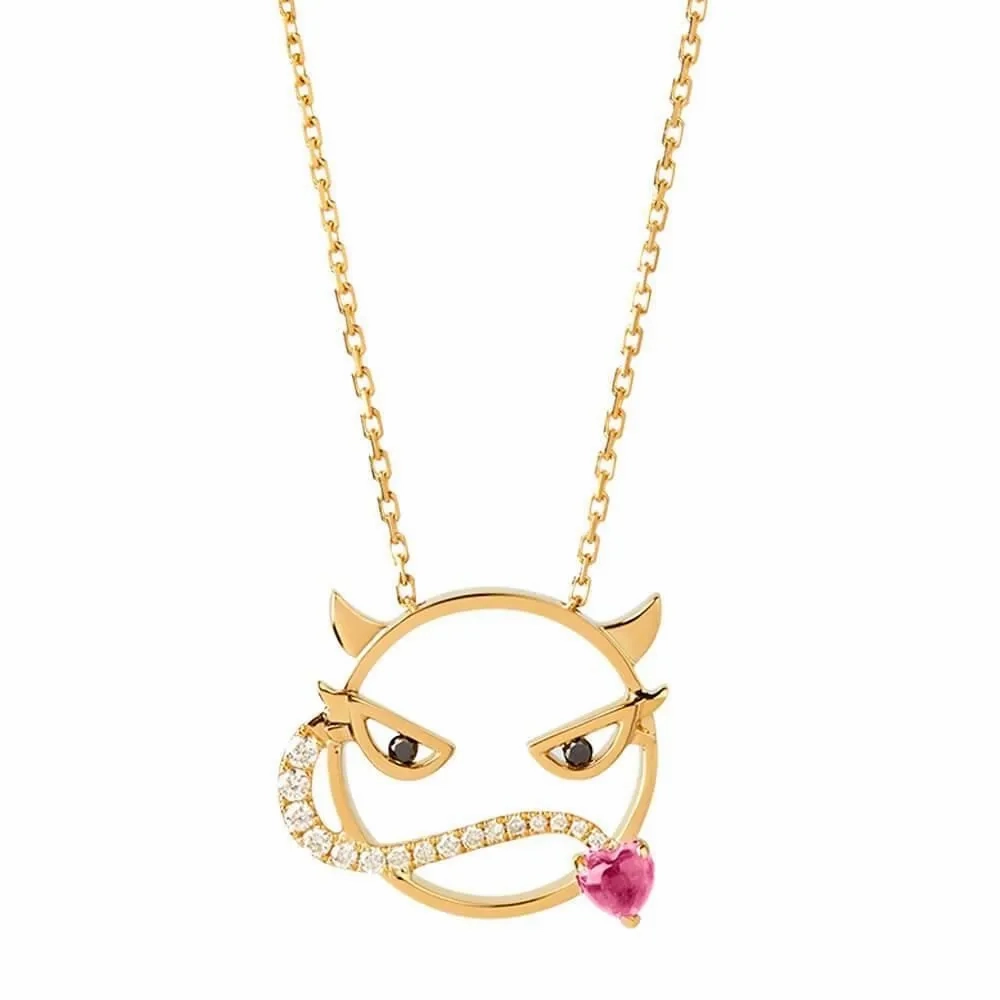 MOYEN Fierce 18K Gold Necklace w. Diamond &amp; Tourmaline