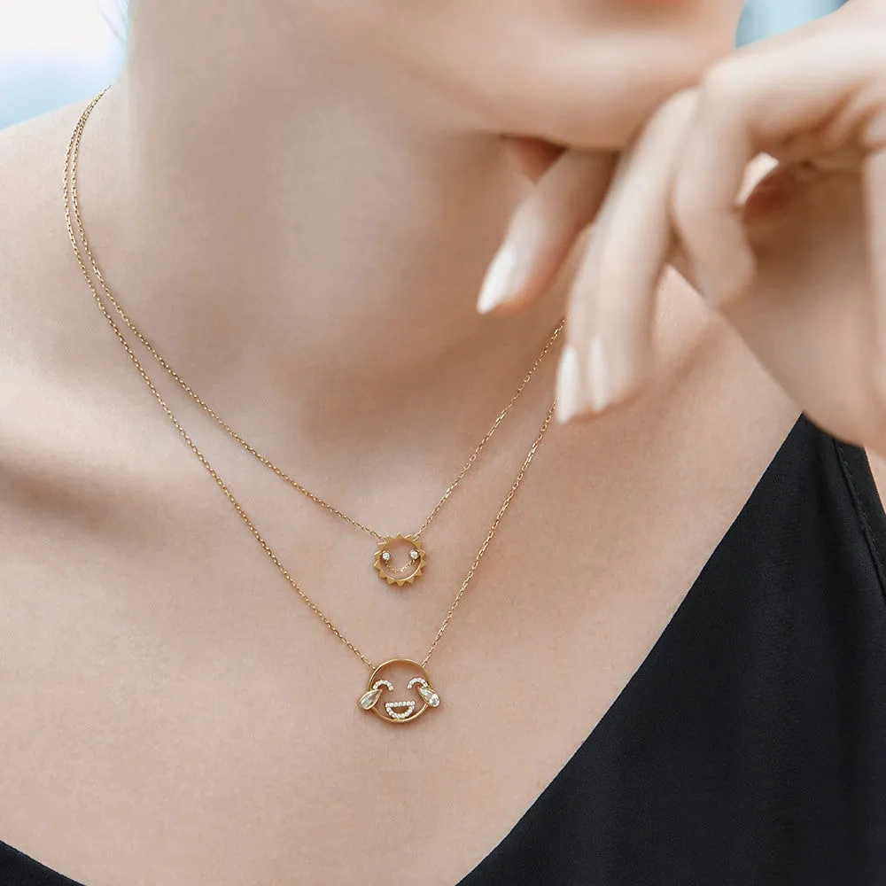 MOYEN LOL 18K Gold Necklace w. Diamond &amp; Topaz