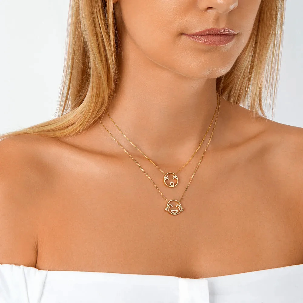 MOYEN LOL 18K Gold Necklace w. Diamond &amp; Topaz