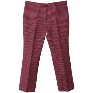 MSGM Houndstooth Cropped Hose in Rot aus Flauschiger Wolle