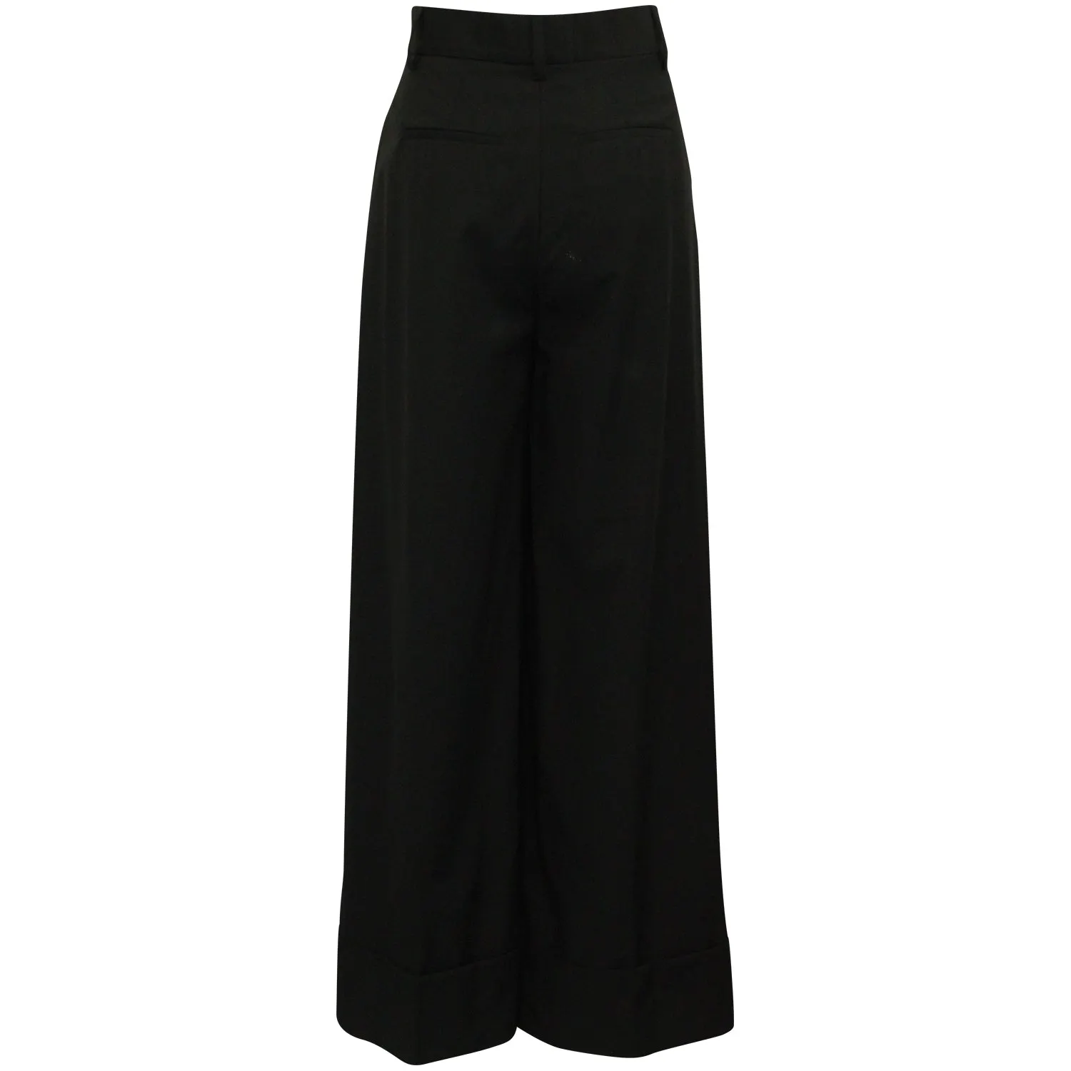 MSGM Weit geschnittene, taillierte Hose in Schwarz aus Polyester