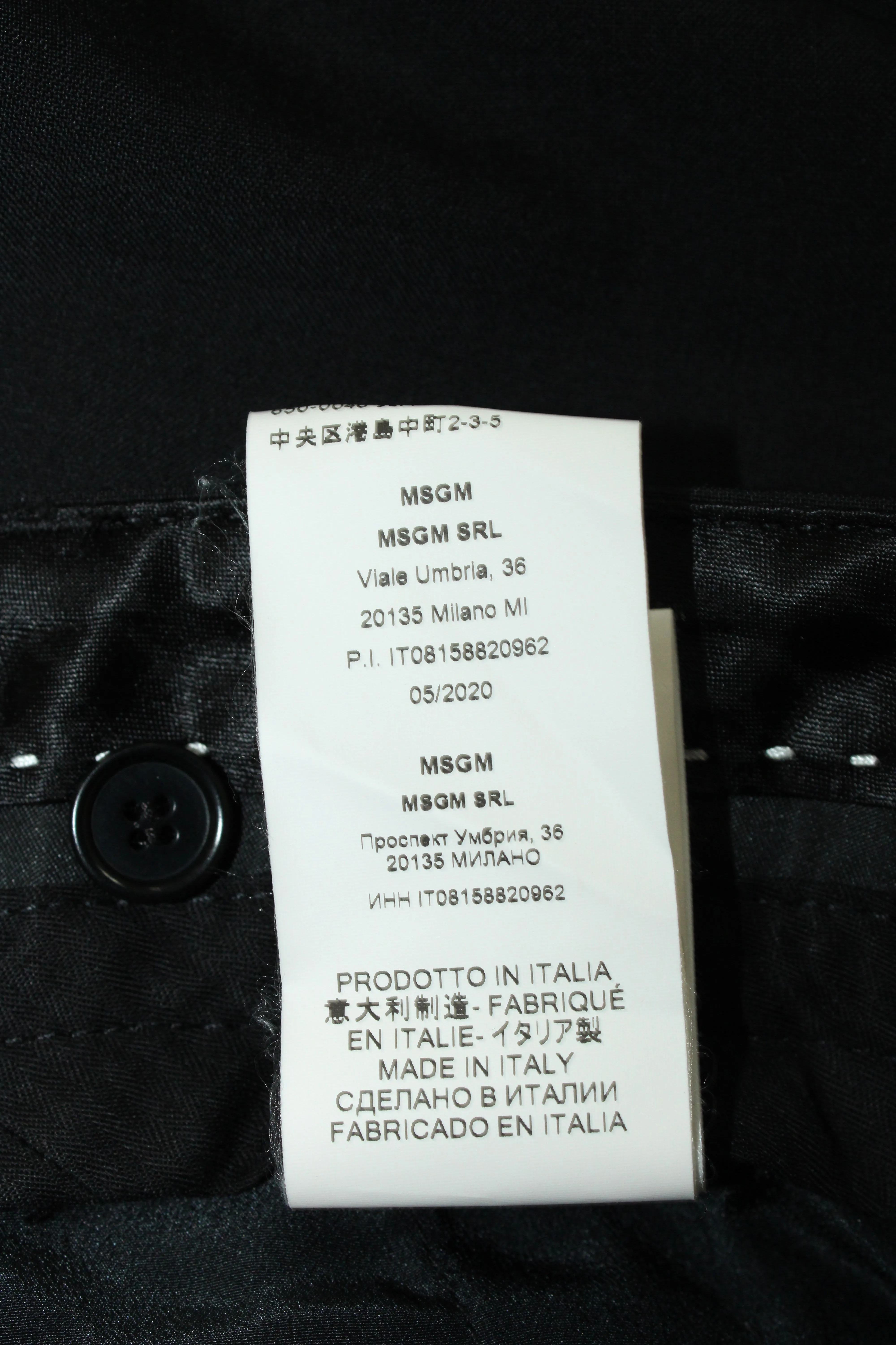 MSGM Weit geschnittene, taillierte Hose in Schwarz aus Polyester