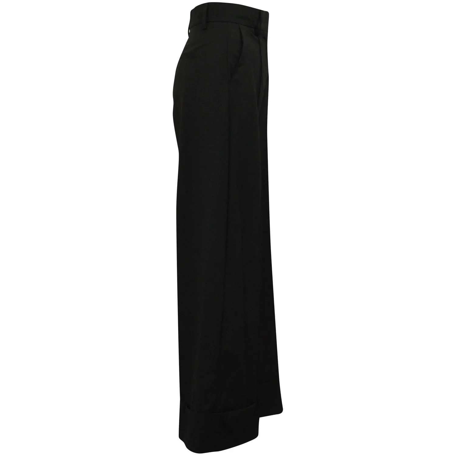 MSGM Weit geschnittene, taillierte Hose in Schwarz aus Polyester