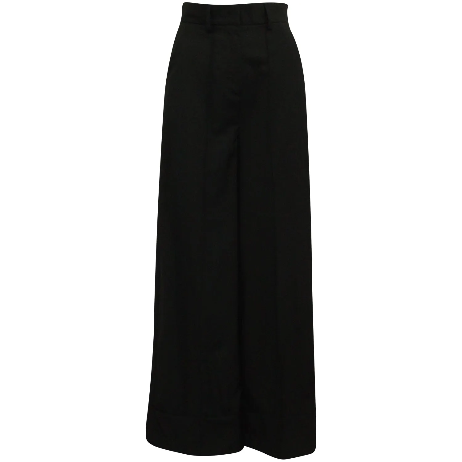 MSGM Weit geschnittene, taillierte Hose in Schwarz aus Polyester