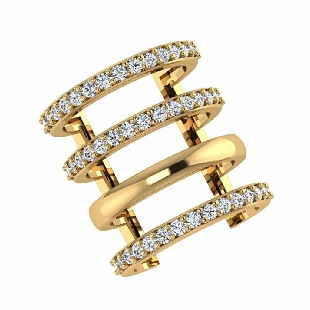 Multi Band Diamond Ring 18K Gold