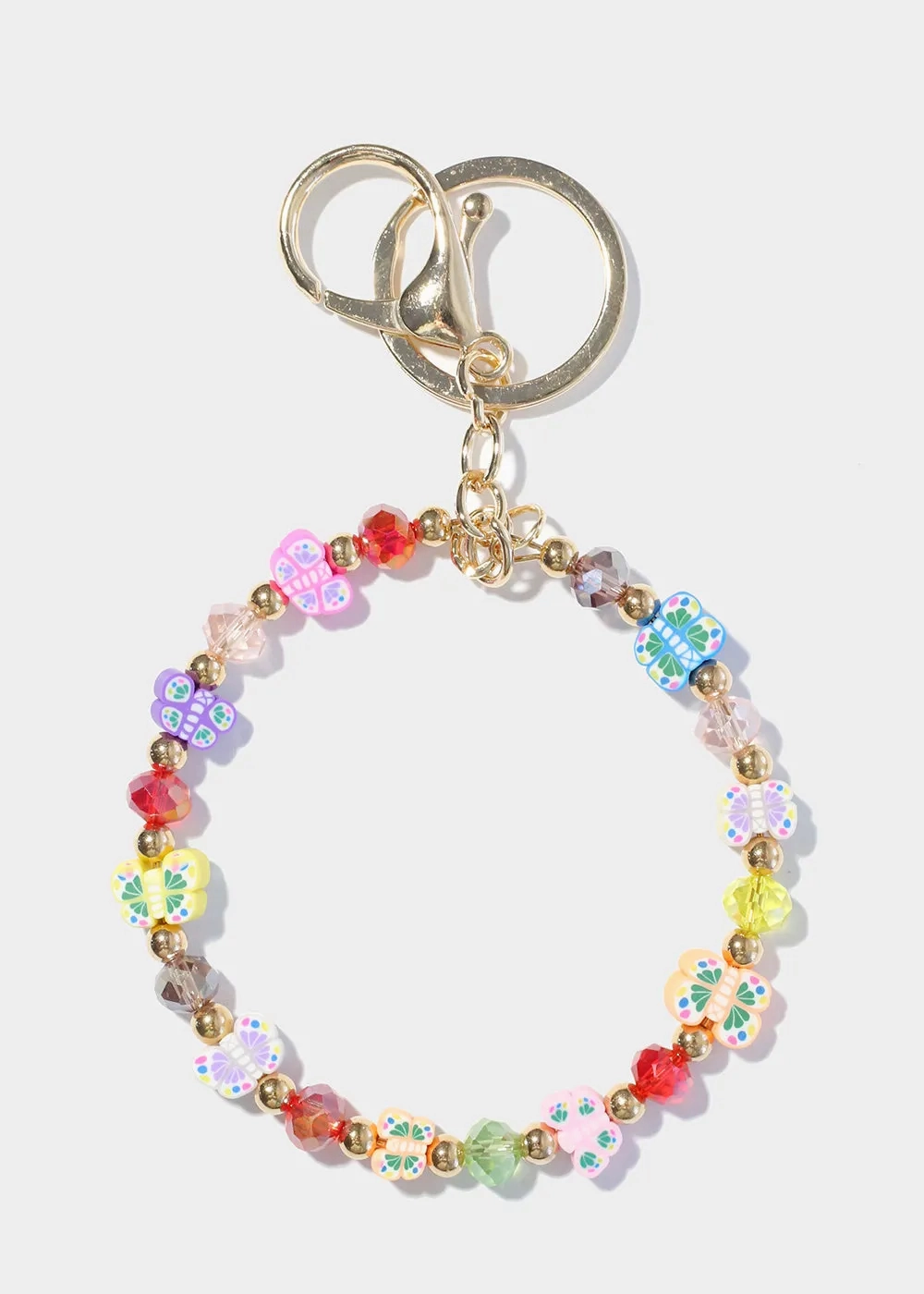 Multi Color Butterfly Keychain Bracelet