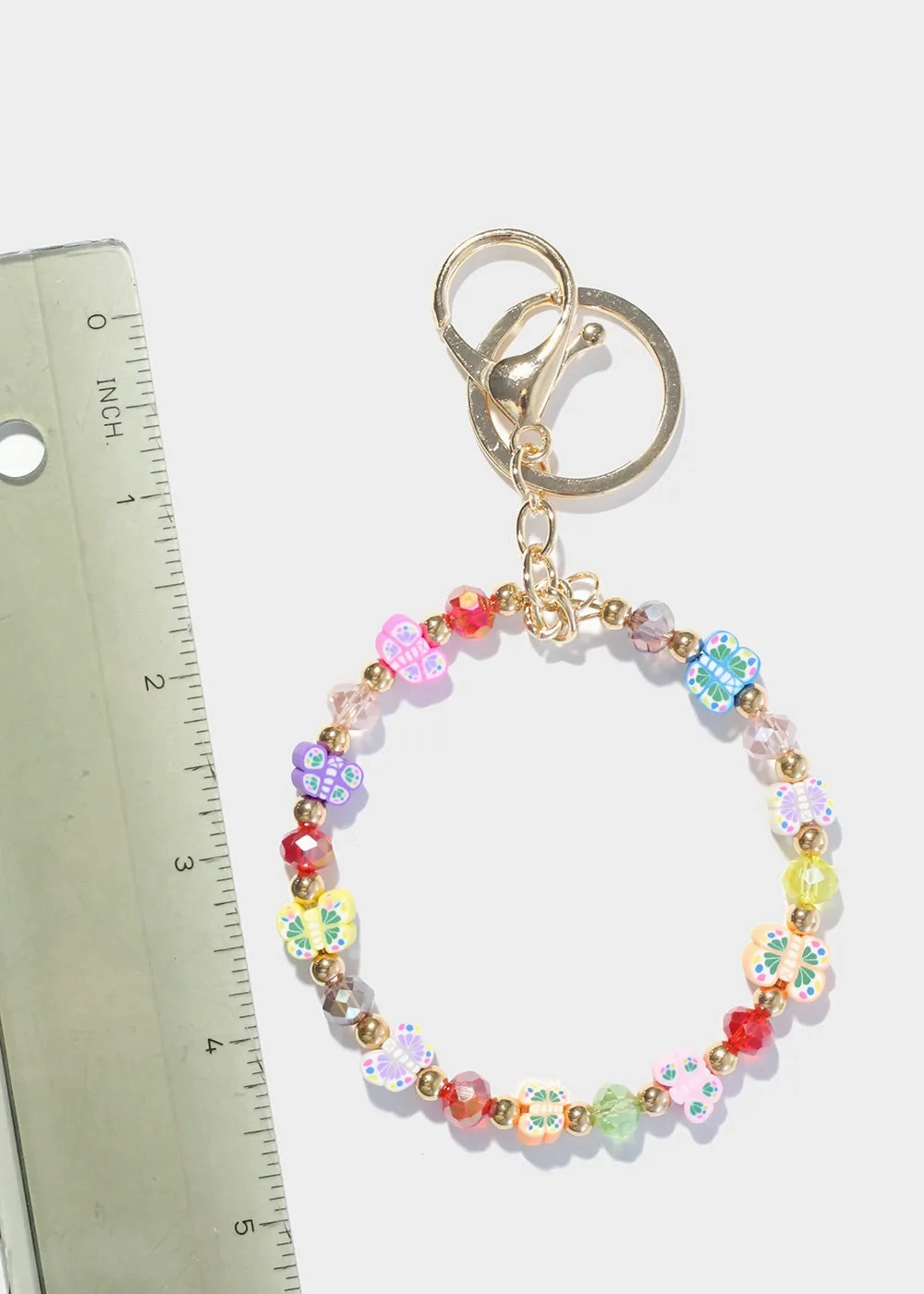 Multi Color Butterfly Keychain Bracelet