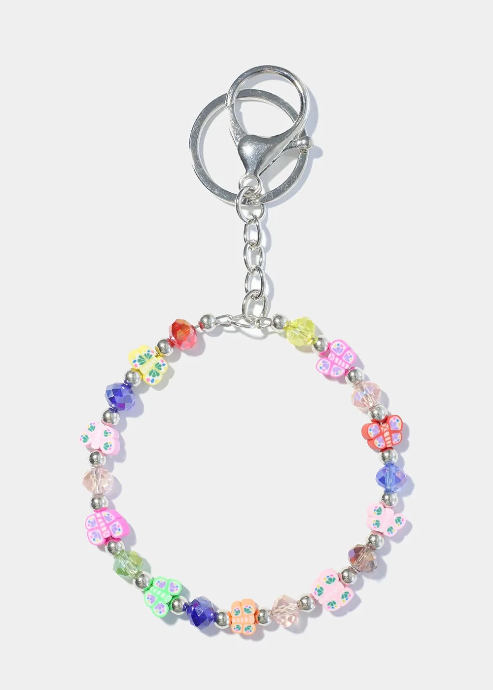Multi Color Butterfly Keychain Bracelet