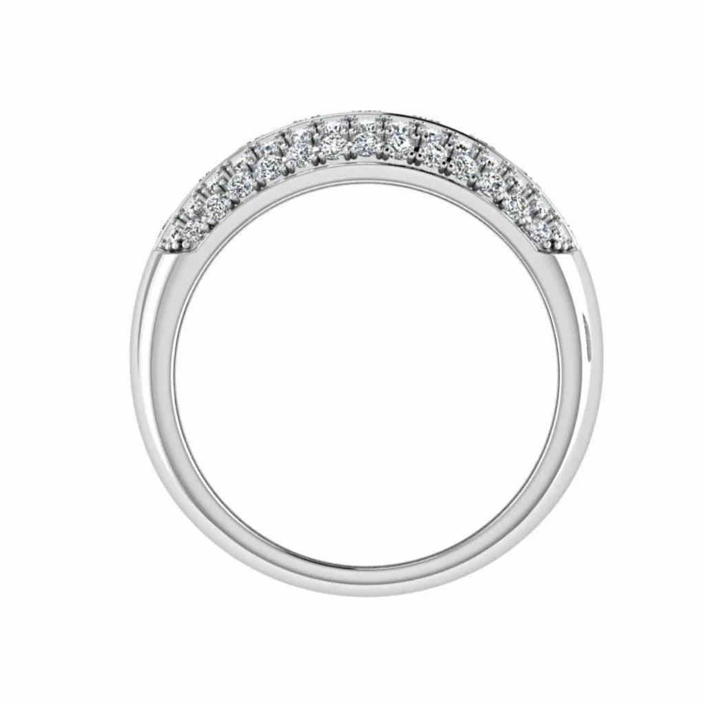 Multi Row Diamond Band Ring 18K Gold