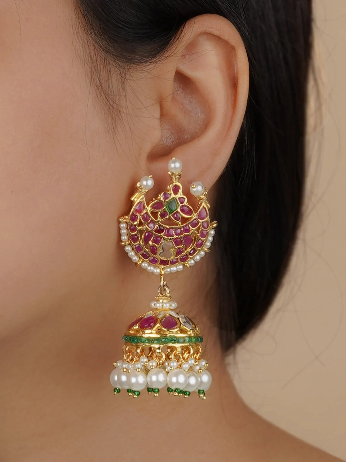 Multicolor Gold Plated Mishr Earrings - MR-E164M
