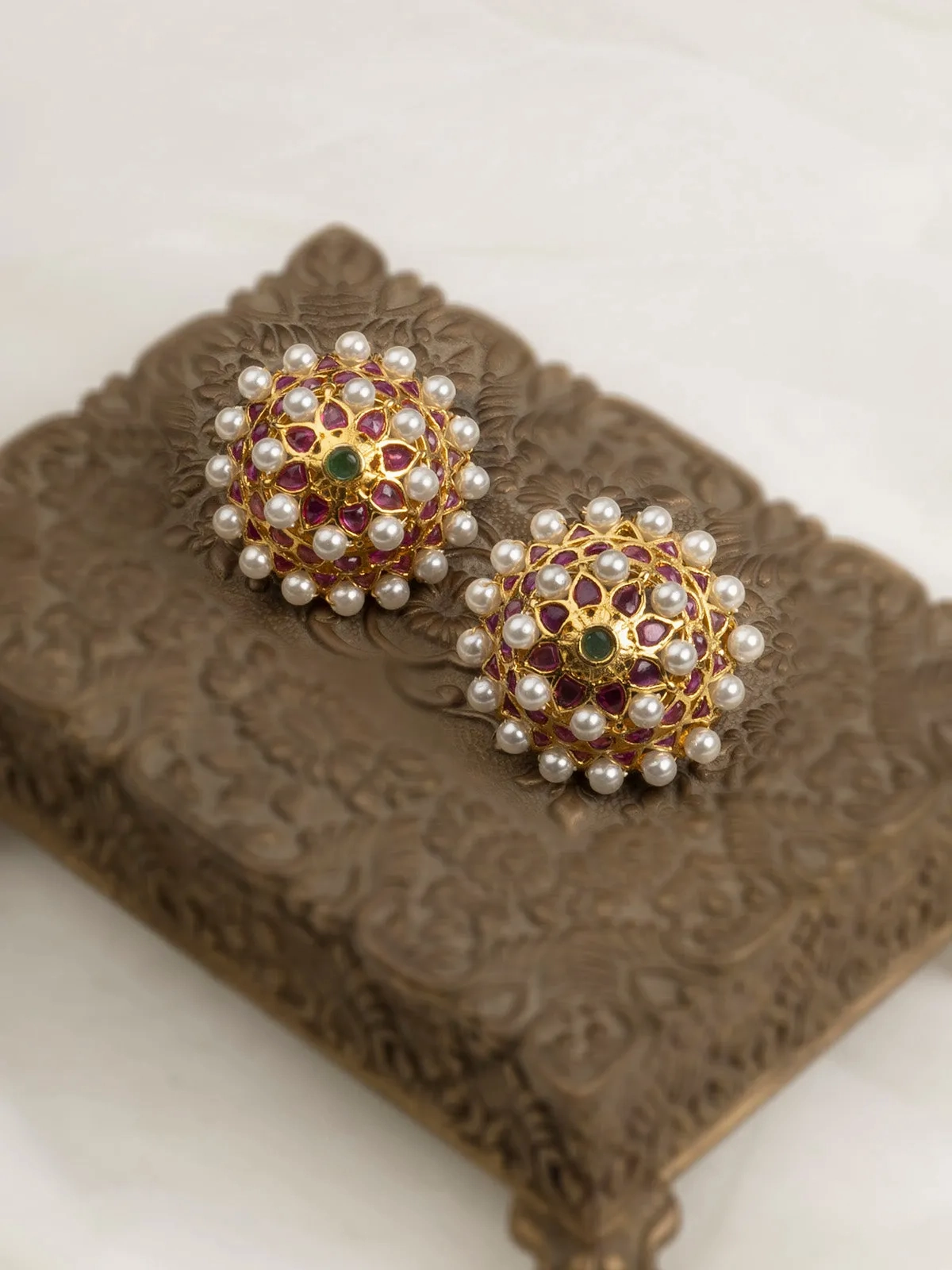Multicolor Gold Plated Mishr Earrings - MR-E168M