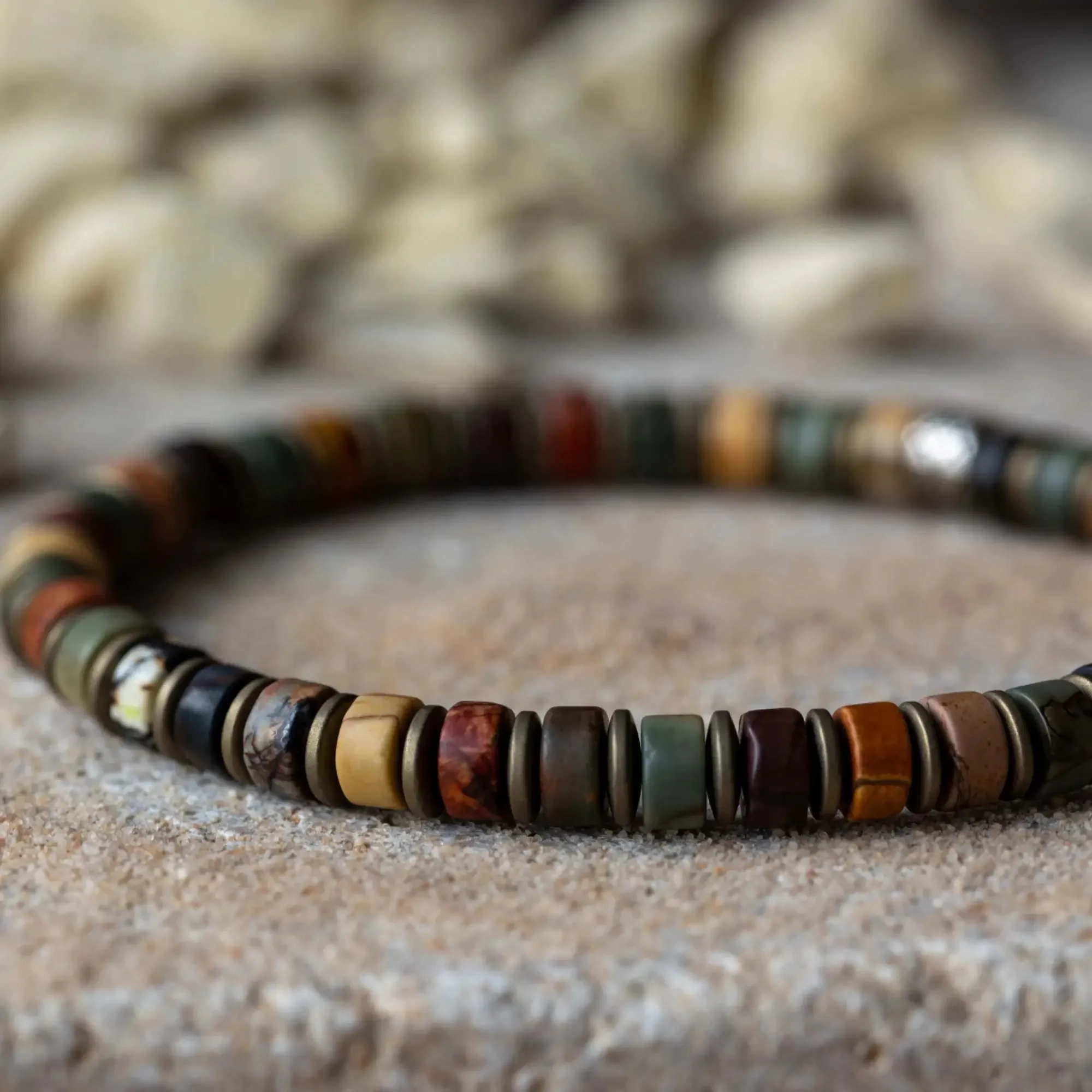 Multicolor Picasso Jasper Bracelet IV (6mm)