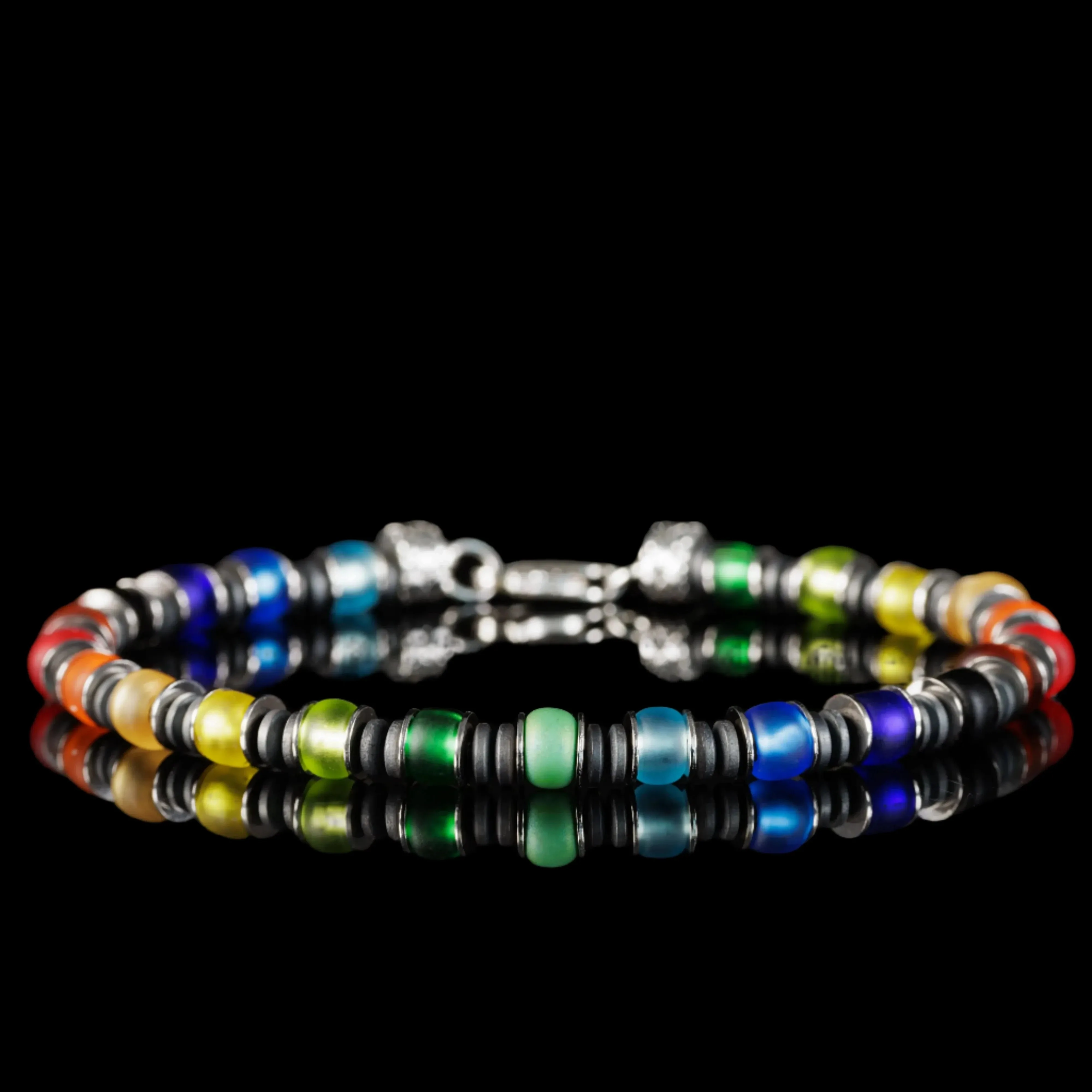 Multicolor Silver &amp; Hematite Bracelet II (6mm)