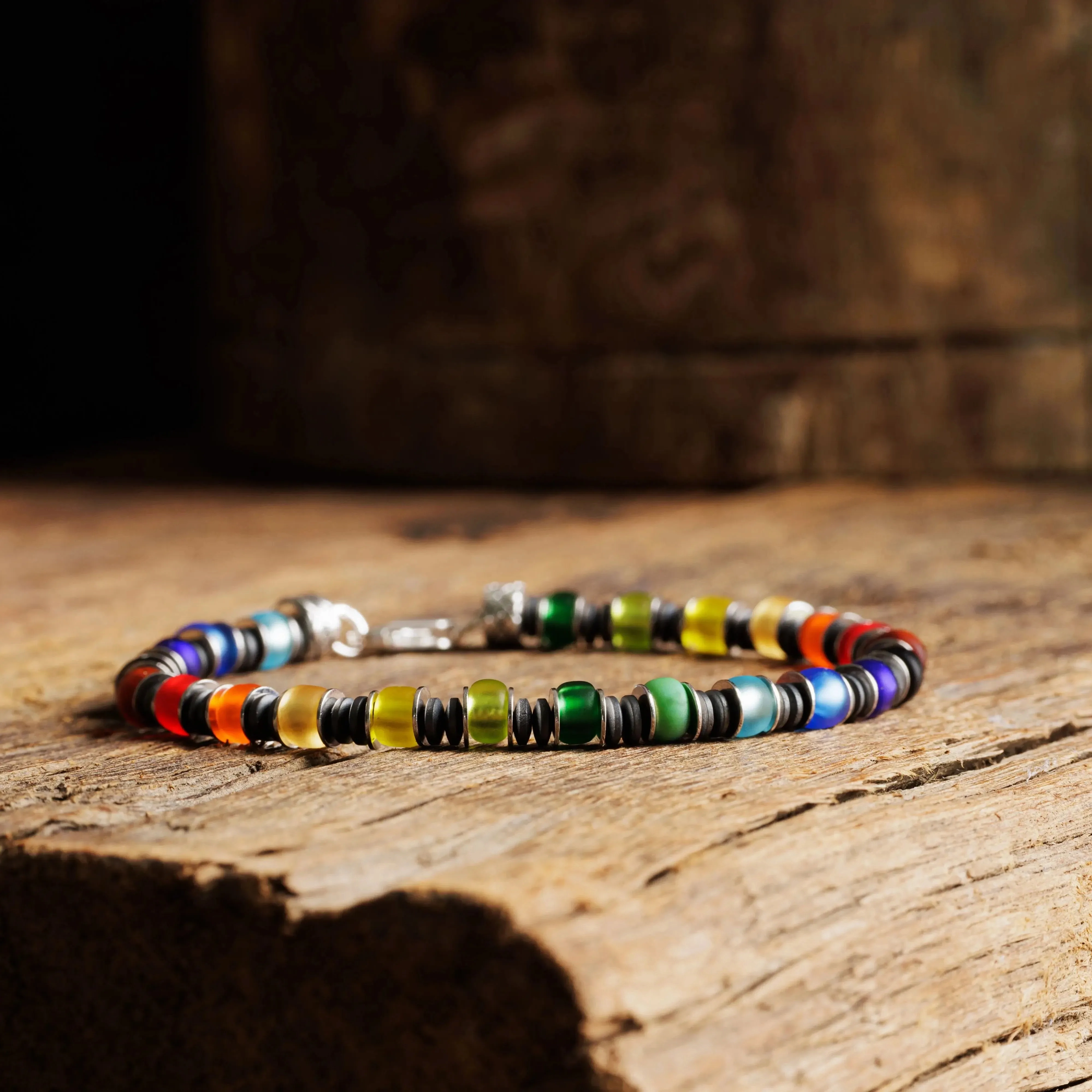 Multicolor Silver &amp; Hematite Bracelet II (6mm)