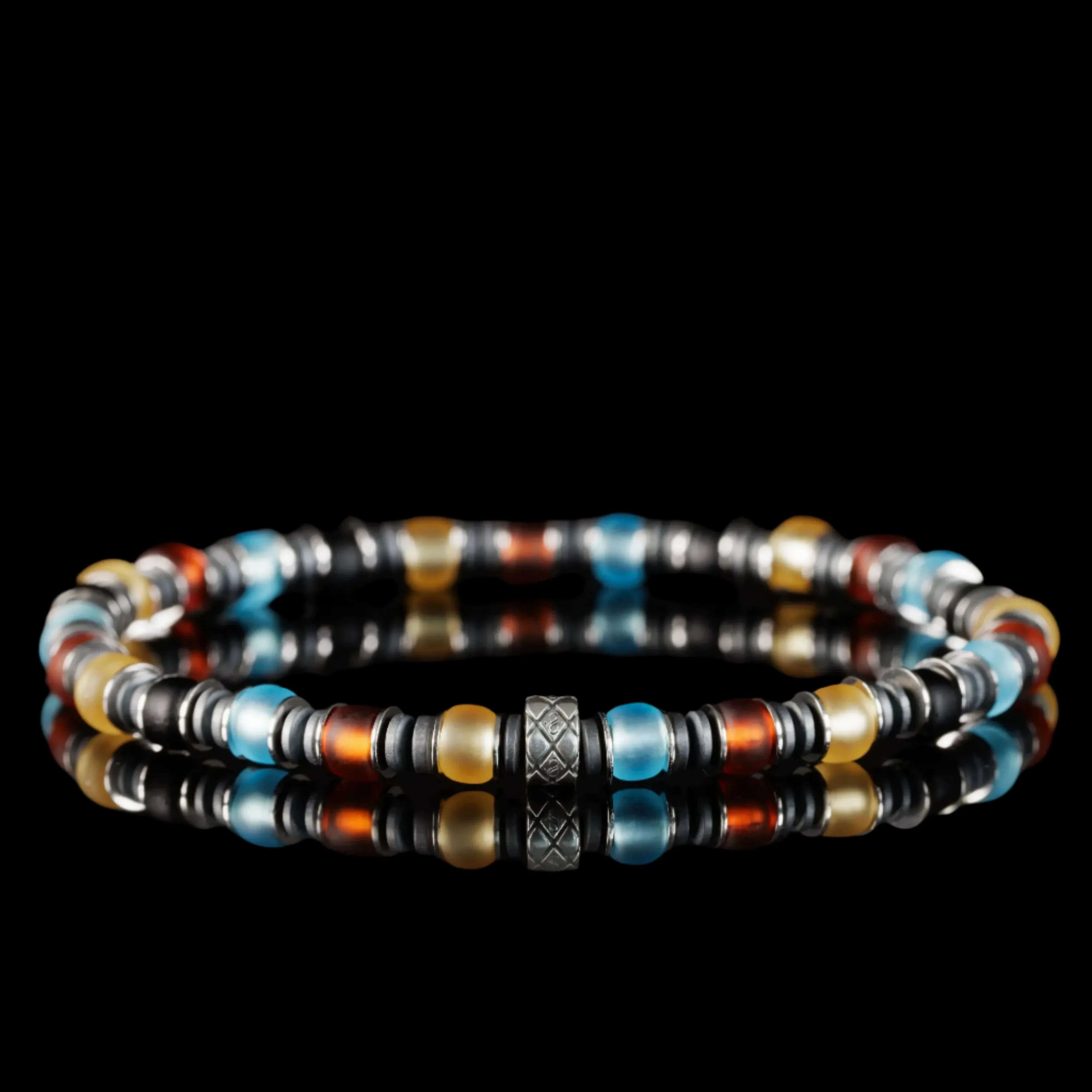 Multicolor Silver &amp; Hematite Bracelet III (6mm)