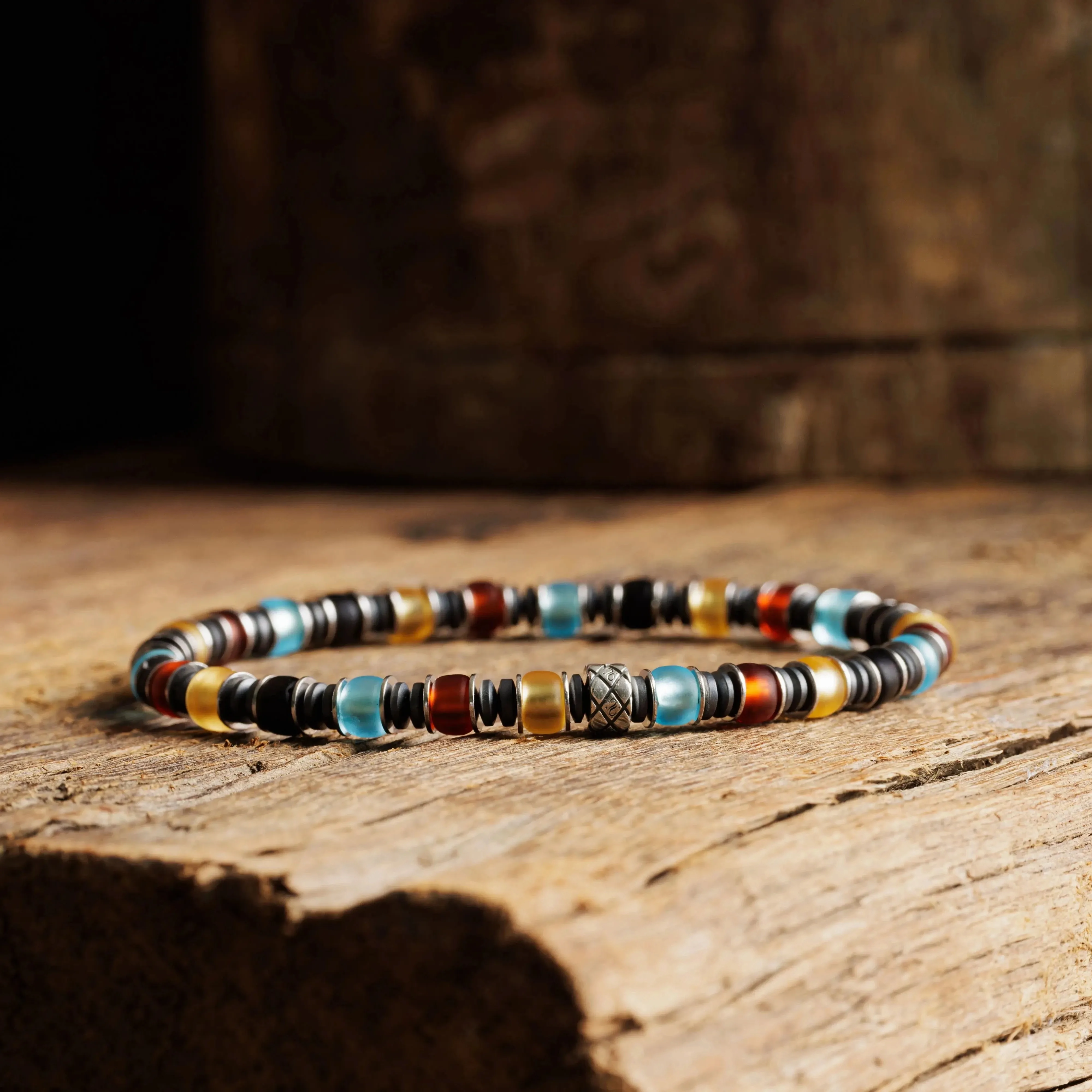 Multicolor Silver &amp; Hematite Bracelet III (6mm)