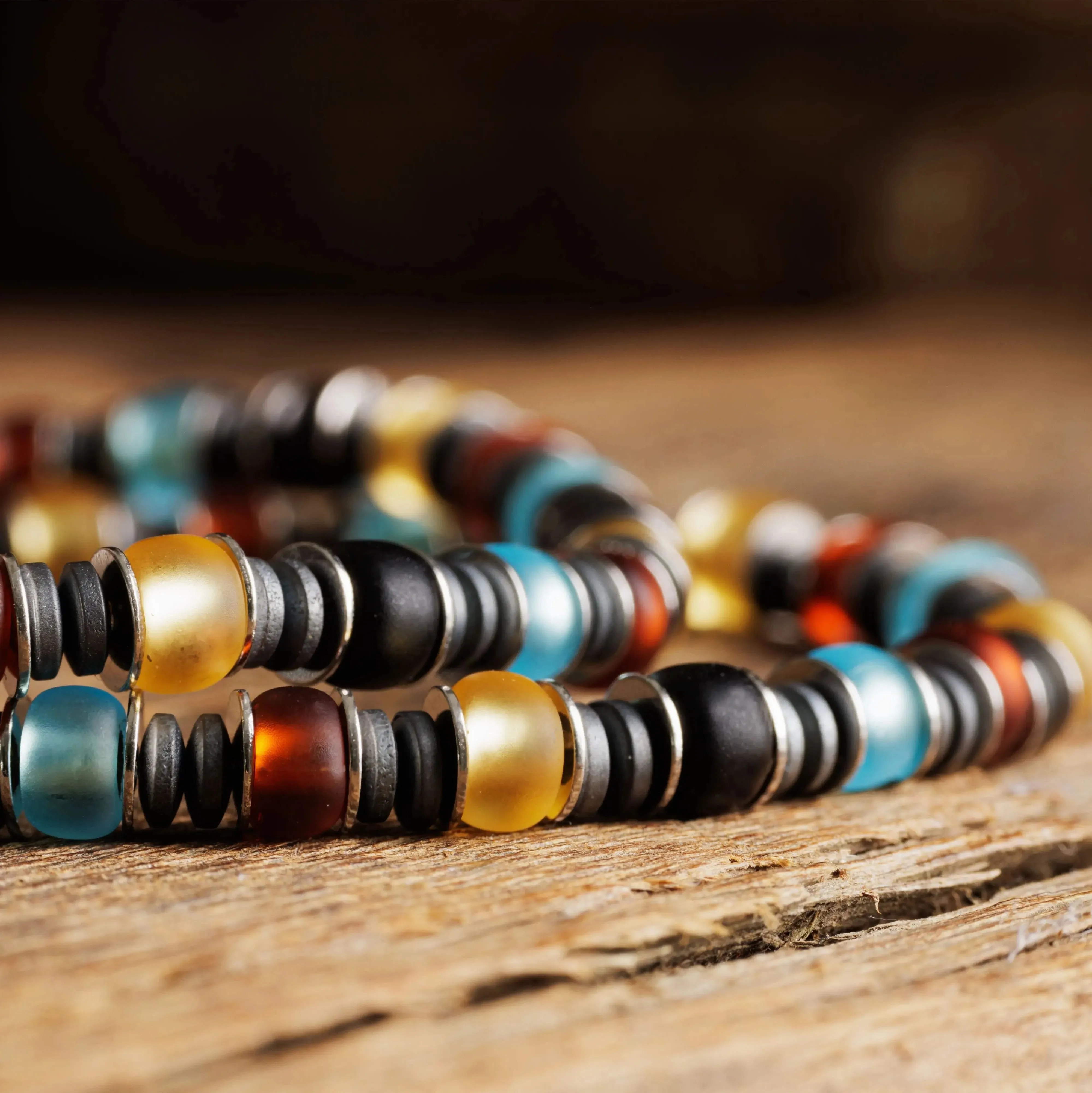 Multicolor Silver &amp; Hematite Bracelet III (6mm)