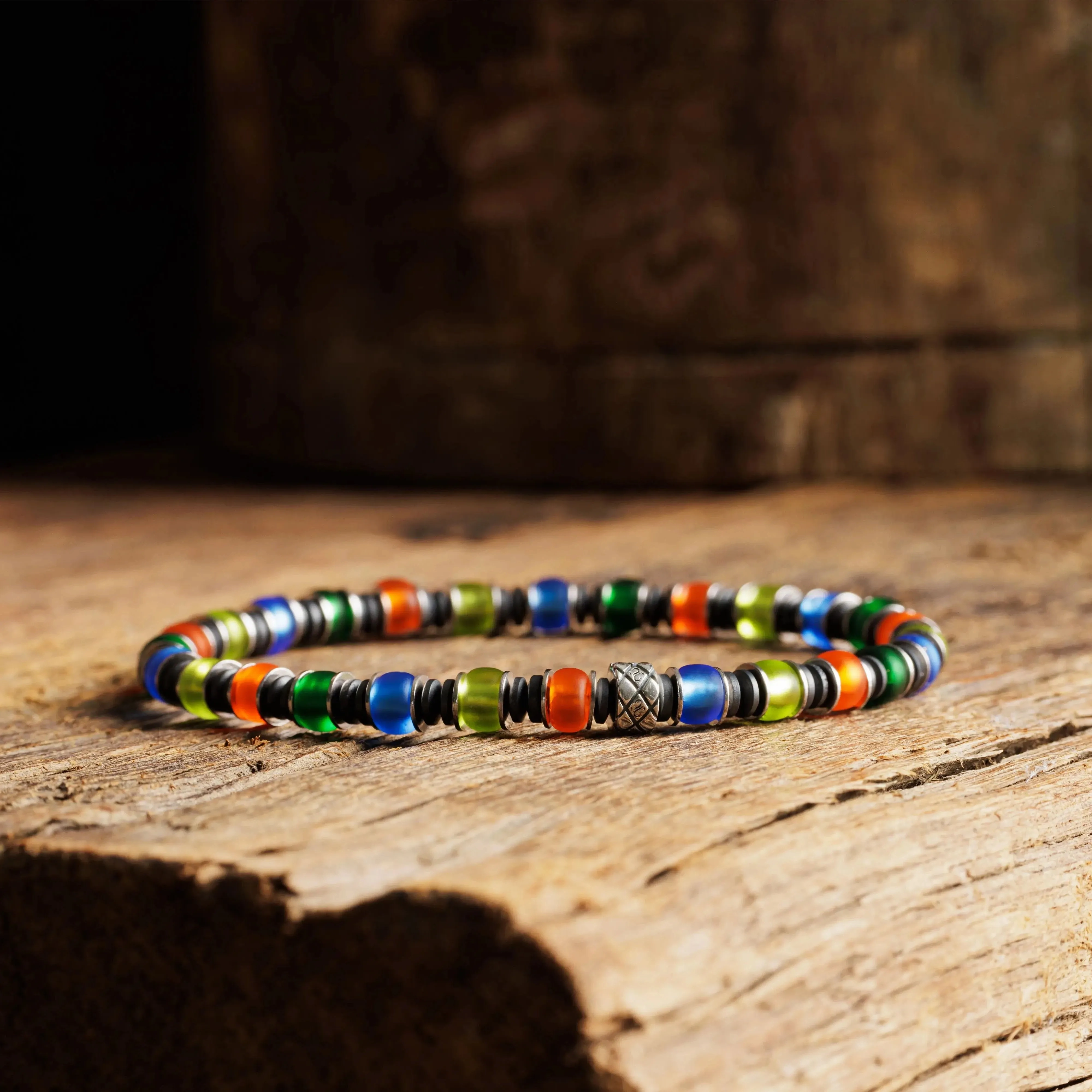 Multicolor Silver &amp; Hematite Bracelet V (6mm)
