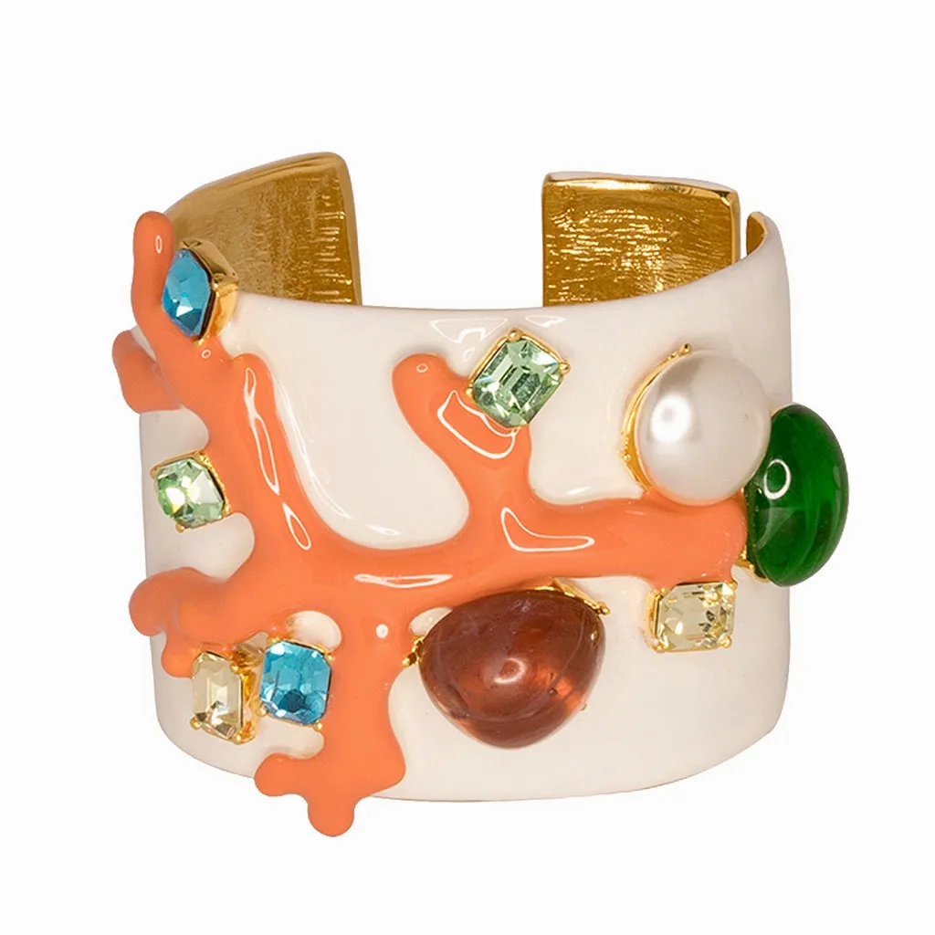Multicolored Coral Branch Cuff