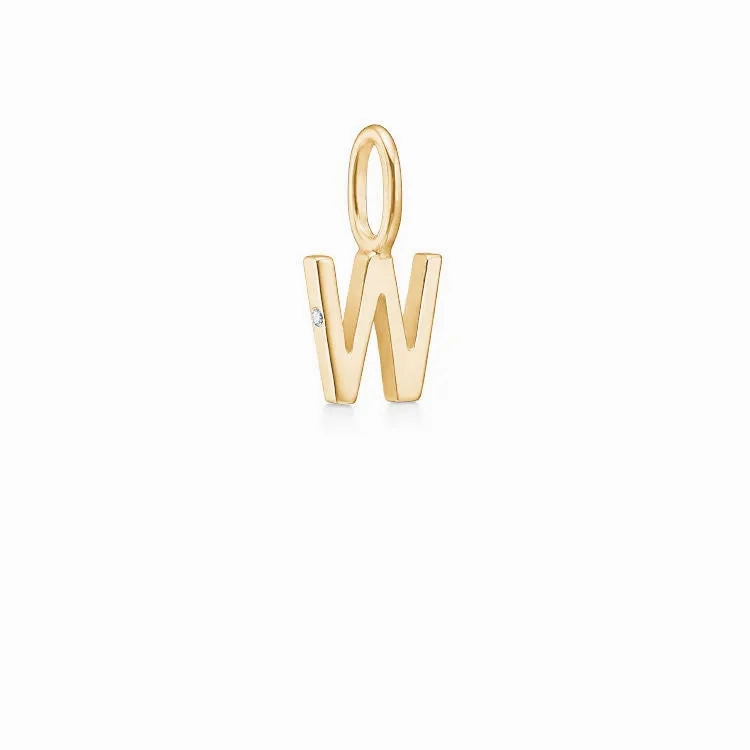 My W 18K Gold Pendant w. Diamond