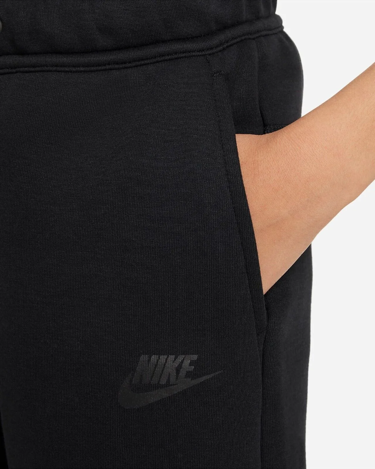Nike Tech Fleece FD3289-010 Shorts Kinder Schwarz Baumwolle Zugschnur Bund APP1171