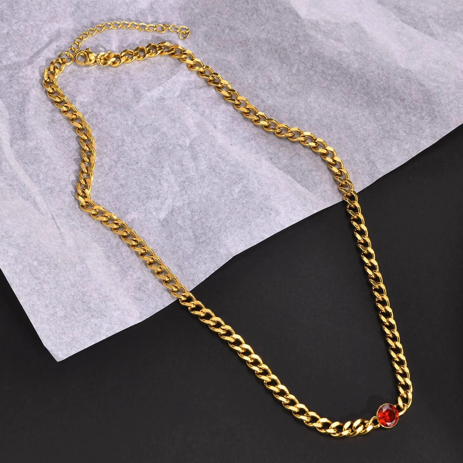 No-Tarnish Medical Titanium Zirconia Hip-Pop Chain Necklace