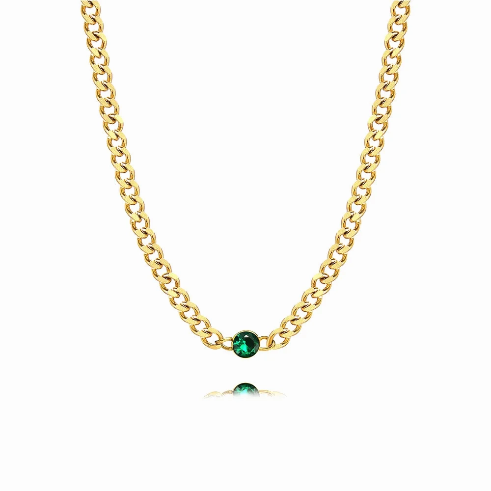 No-Tarnish Medical Titanium Zirconia Hip-Pop Chain Necklace