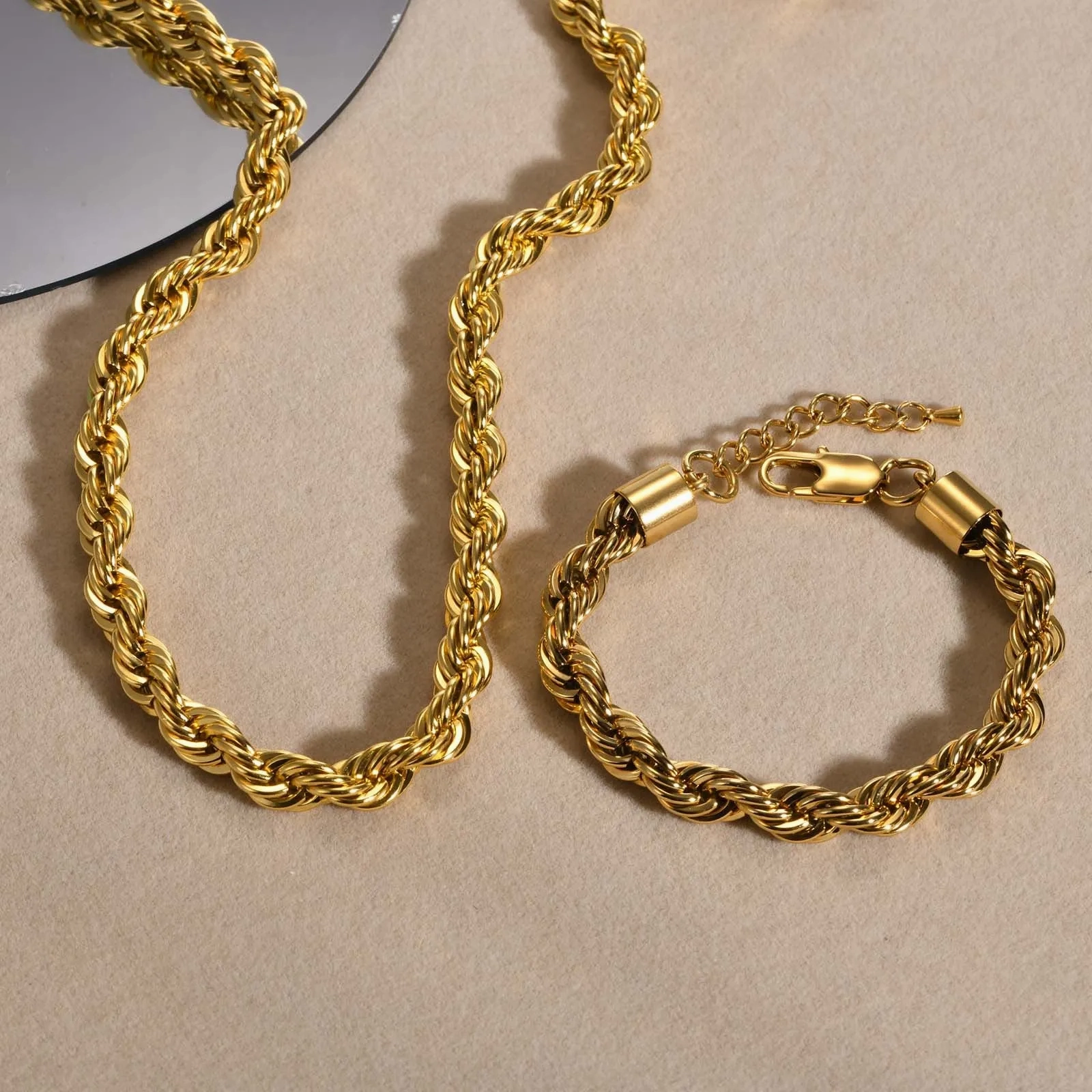 No-Tarnish Medical Twist Chain Necklace &amp; Bracelet