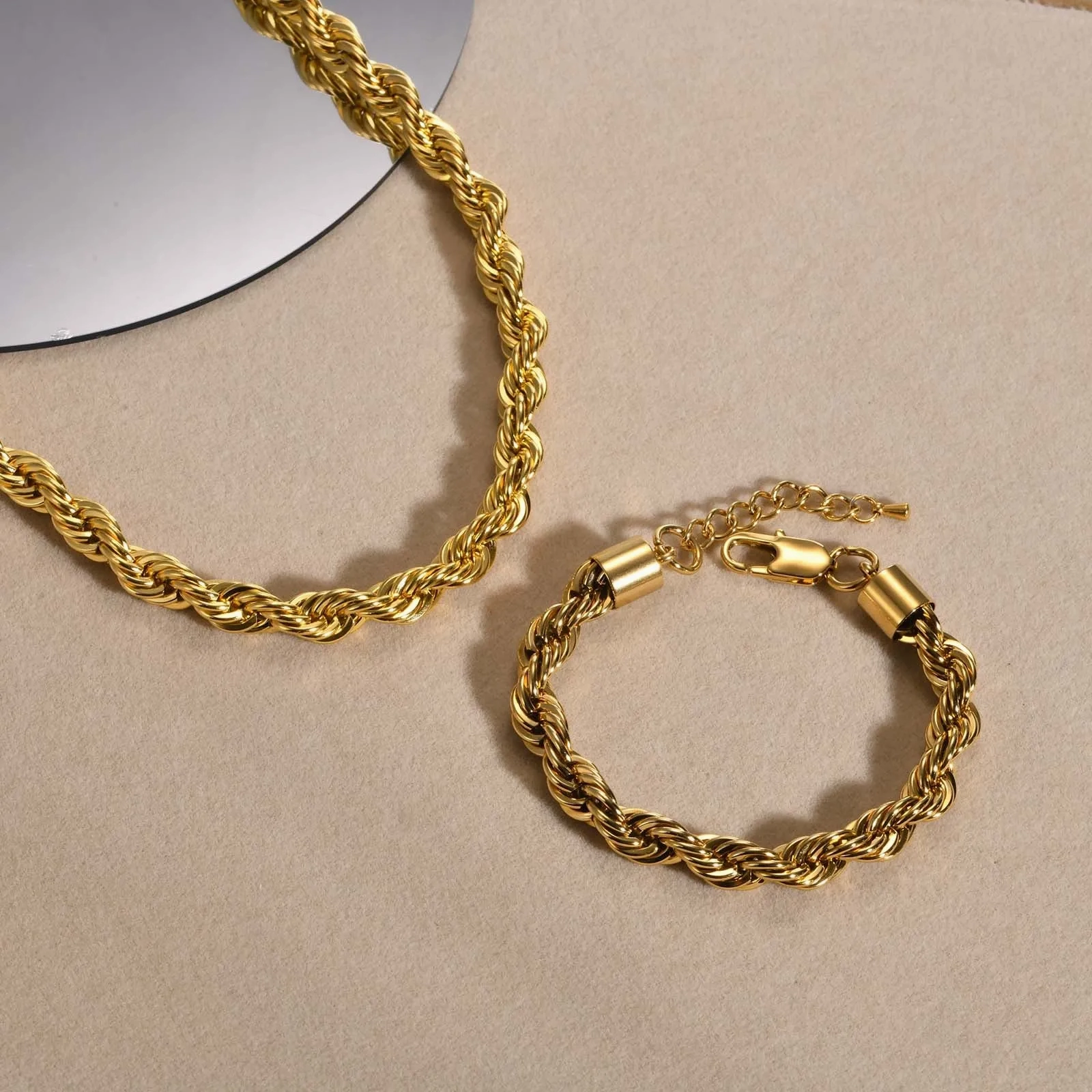 No-Tarnish Medical Twist Chain Necklace &amp; Bracelet