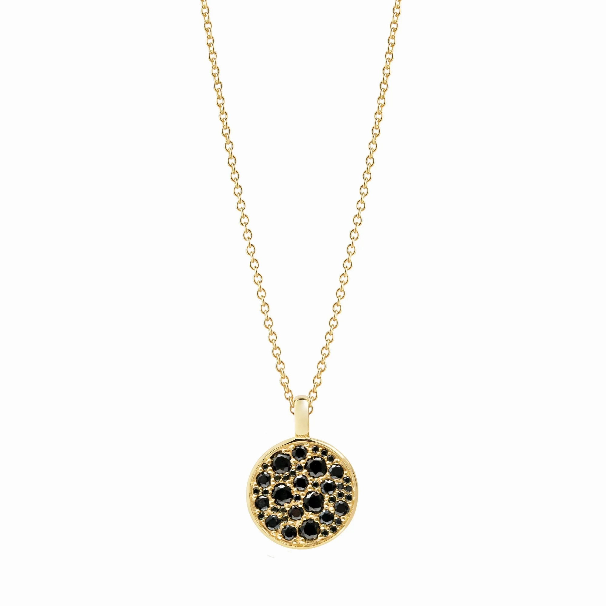 Novara Gold Plated Necklace w. Black Zirconias
